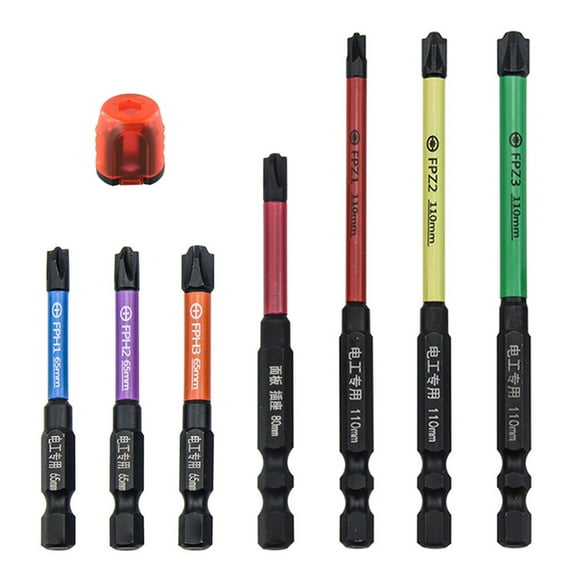8Pcs/Set Magnetic Special Slotted Cross Screwdriver Bit Fph Fpz With Magnetic Ring Nutdriver For Electrician Socket Switch Tools