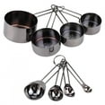 thumbnail image 1 of 8Pcs/Set Stainless Steel Measuring Cup Spoon with Scales Kitchen Cooking Baking SuppliesBlack, 1 of 8