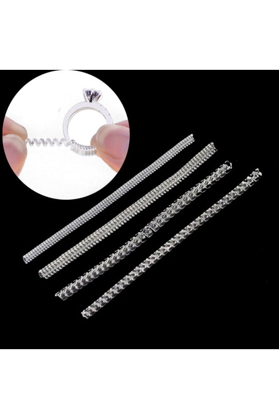 8Pcs Set Transparent Ring Sizer Adjuster Invisible Coil Wrap, Resizable Rings, Multiple Combinations, Comfortable Fit for Loose Rings