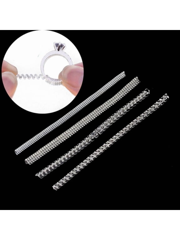 8Pcs Set Transparent Ring Sizer Adjuster Invisible Coil Wrap, Resizable Rings, Multiple Combinations, Comfortable Fit for Loose Rings