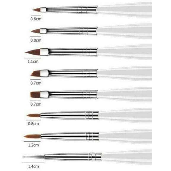 8-Piece Multicolor Nail Art Brushes & Pens Set with 8 Nail Brushes, Brush Tip