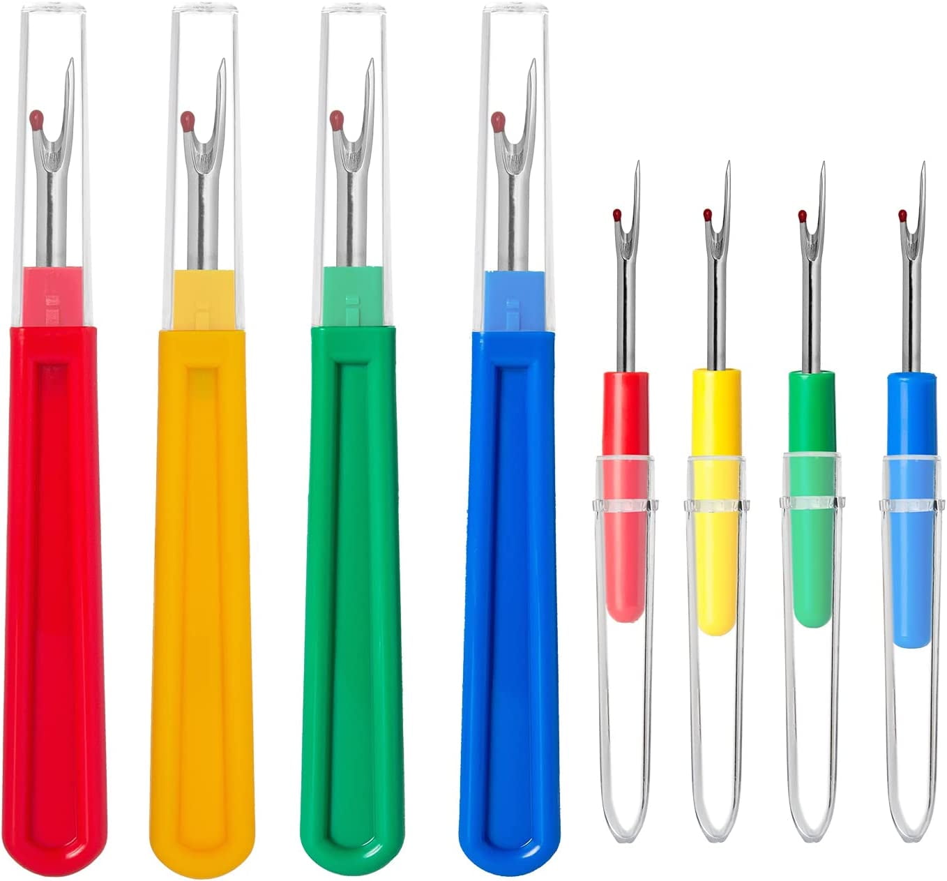 Ultima 9 Piece Colorful Seam Ripper Assortment - 8 Stitch Rippers (4 Large  & 4 Small) & One 5.5 Razor Sharp Surgical Steel Seam Slicer - Perfect for