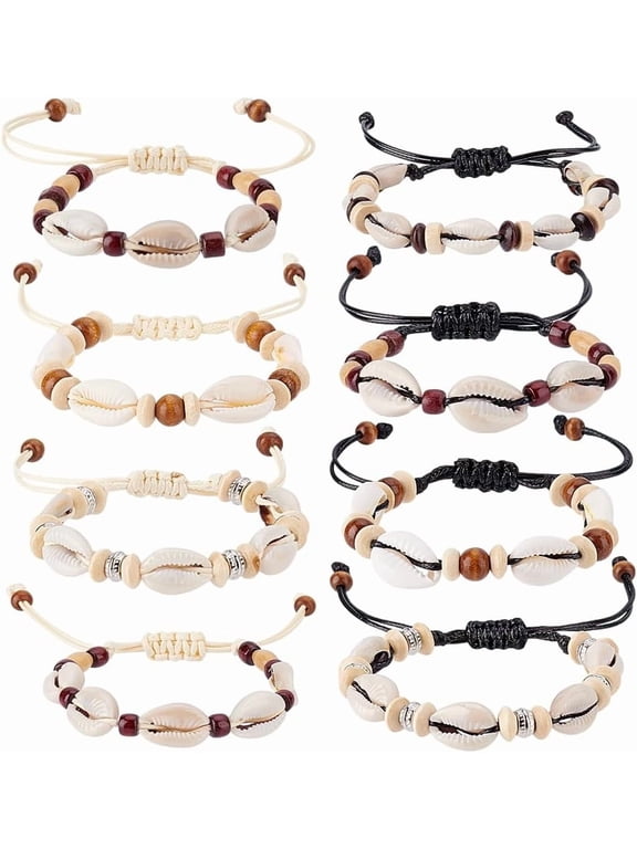 8Pcs Shell Ankle Bracelets 8 Styles Adjustable Natural Seashells Ankle Jewelry Hawaiian Beach Seashell Bracelet Boho Shell Foot Chain