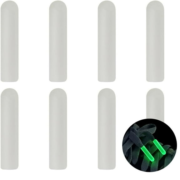 8Pcs Shoe Lace Tip Heads Noctilucent Shoelace Tips Noctilucent Shoelace Plastic Shoe Lace End Tips - 5mm*22mm