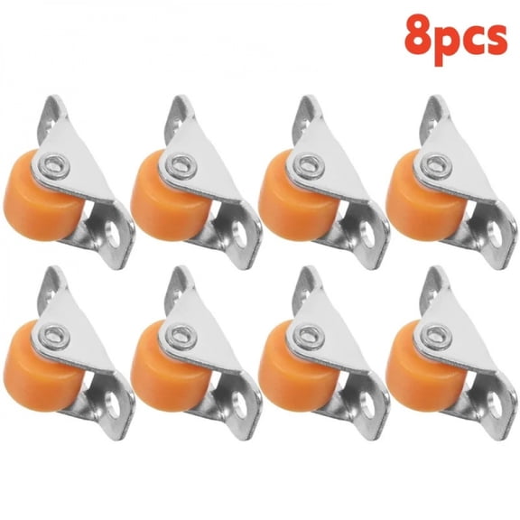 8Pcs Silent Mini Caster Wheel 0.5 Inch Linear Wheels Tiny Roller Little Rubber Rolling Wheel Small Appliances Furniture Pulley