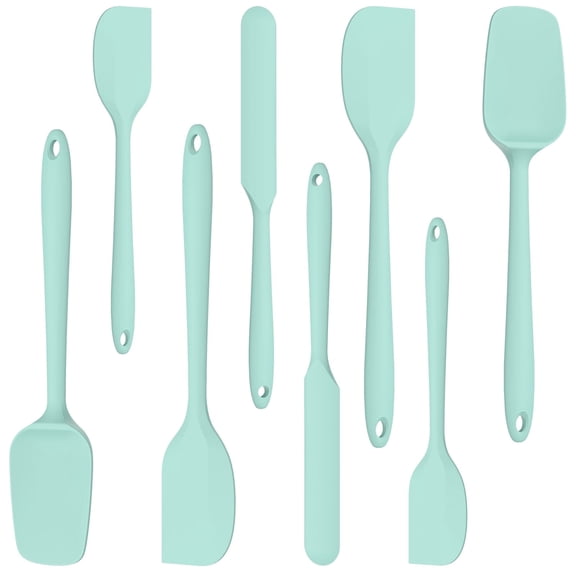 8 Pcs Silicone Spatula Set 600°F Heat Resistant Rubber Spatulas for Baking and Cooking Food Grade Seamless Kitchen Utensils with Non-Slip Handle