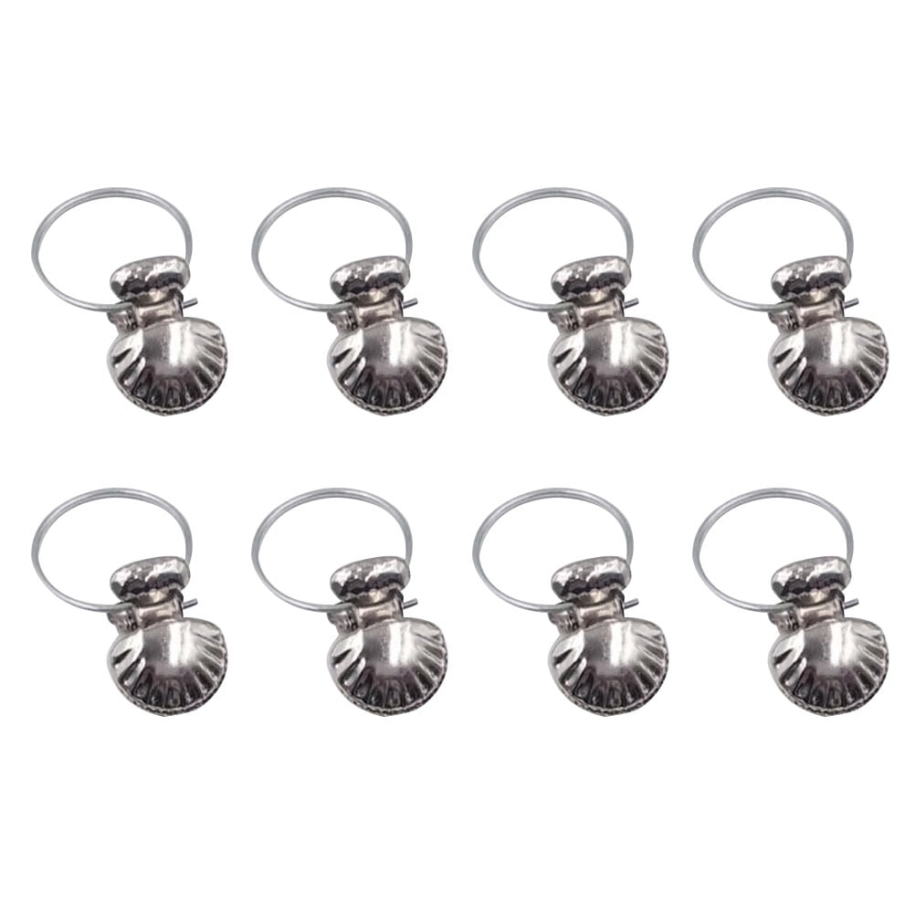Shell Basec Clips 8Pcs Silver Stainless Steel Shell Window Curtain Clips Shower Curtain ...