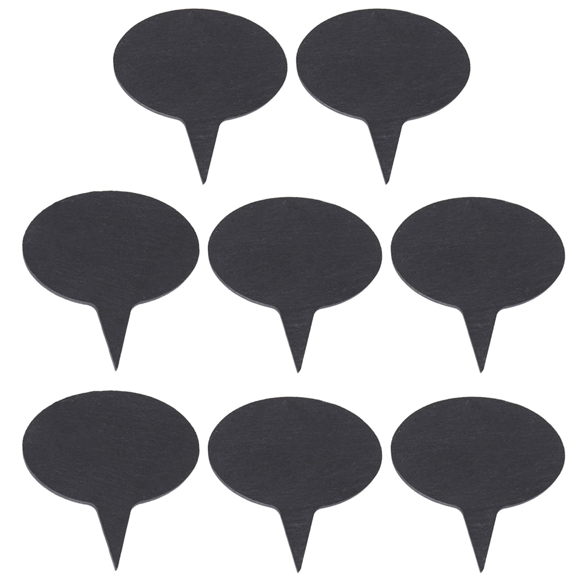 8Pcs Slate Plant Labels Natural Style Oval Cake Cheese Toppers