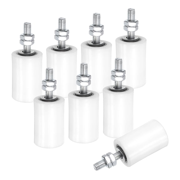 8Pcs Slide Gate Guide Roller, 1-5/8"x2-3/8" Nylon Sliding Gate Support, White