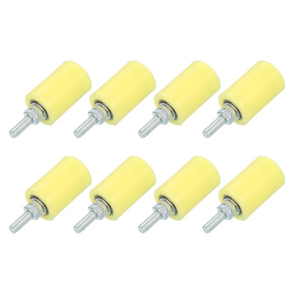 8Pcs Slide Gate Guide Roller, 2.3" Nylon Rollers Gate Support Assembly, Yellow