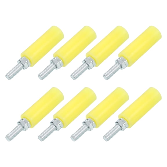 8Pcs Slide Gate Guide Roller, 3" Nylon Rollers Gate Support Assembly, Yellow