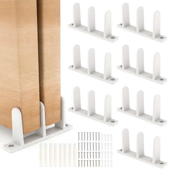 8 Pcs Sliding Closet Door Floor Guides, Universal ABS Bottom Guide for 1-3/8" Thick Doors, Bypass Closet Door Track Hardware Replacement Kit