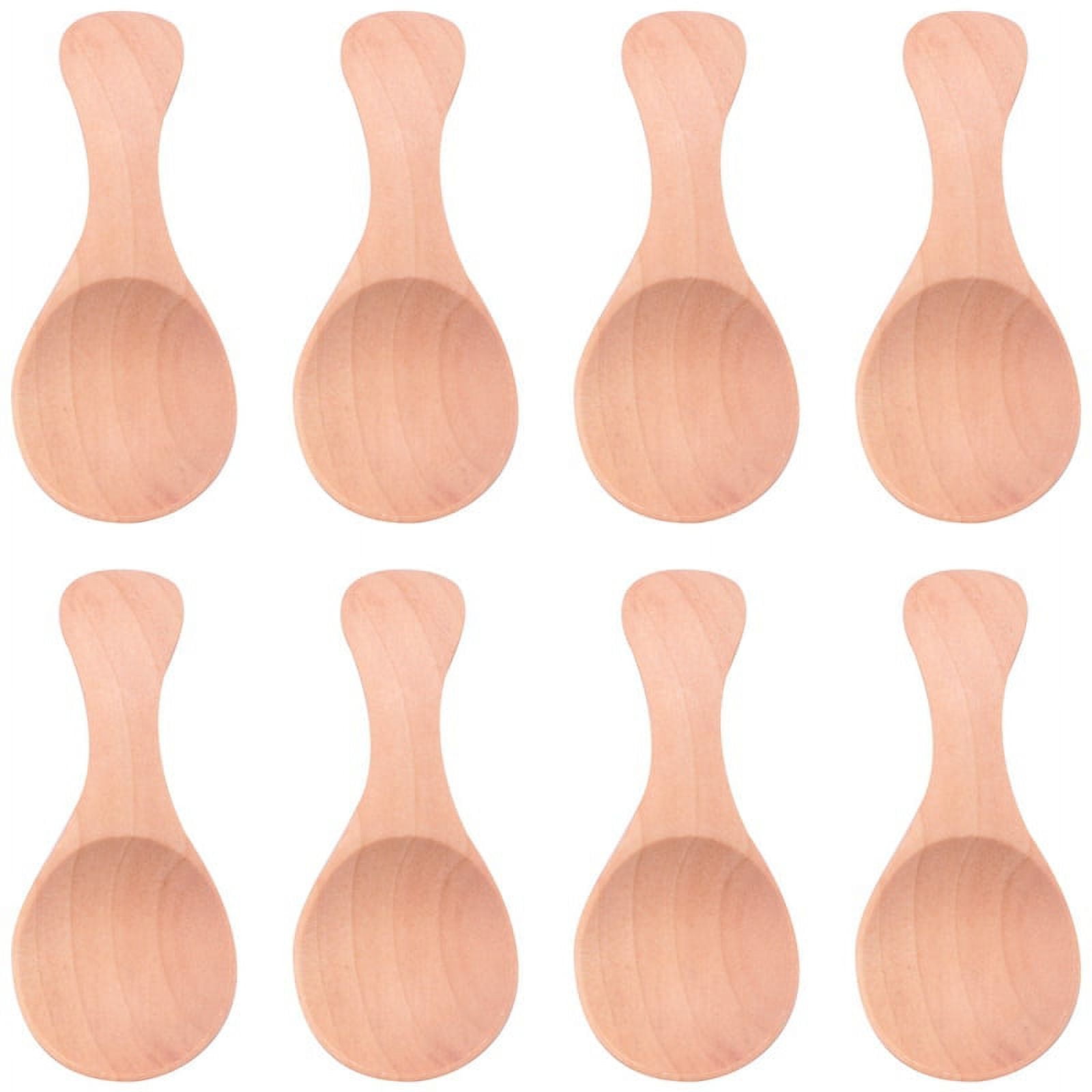 8Pcs Small Wooden Salt Spoon Solid Wood Condiments Spoon Handmade Honey