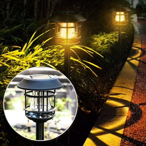 8Pcs Solar Pathway Lights, Solar Garden Lights Outdoor Waterproof Auto-on/off Solar Landscape Lights for Lawn, Patio, Yard, Garden, Pathway, Driveway - Warm White
