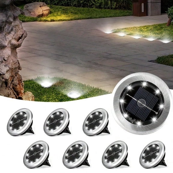 8Pcs Solar-Powered 8 LEDS Ground Lights Waterproof Outdoor For Villa Park Yard Driveway Landscape Sun Lamp In-Ground Lighting