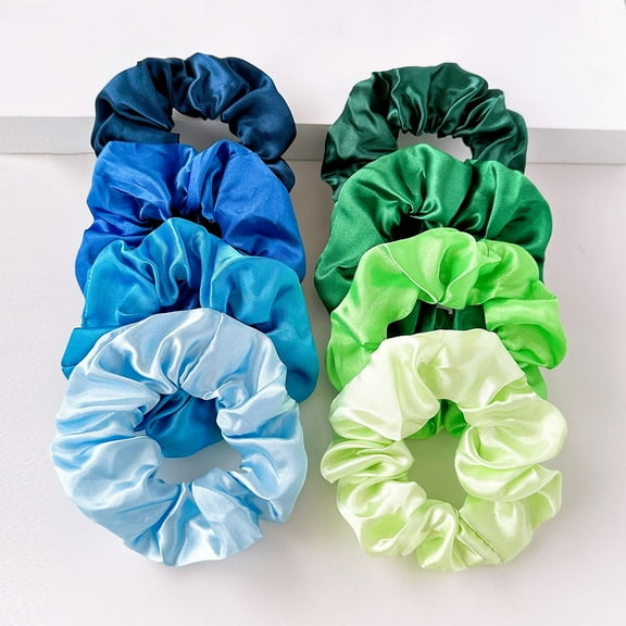 8Pcs Solid Color Imitation Silk Stain Hair Accessory Suitable for Dance and Casual Attire