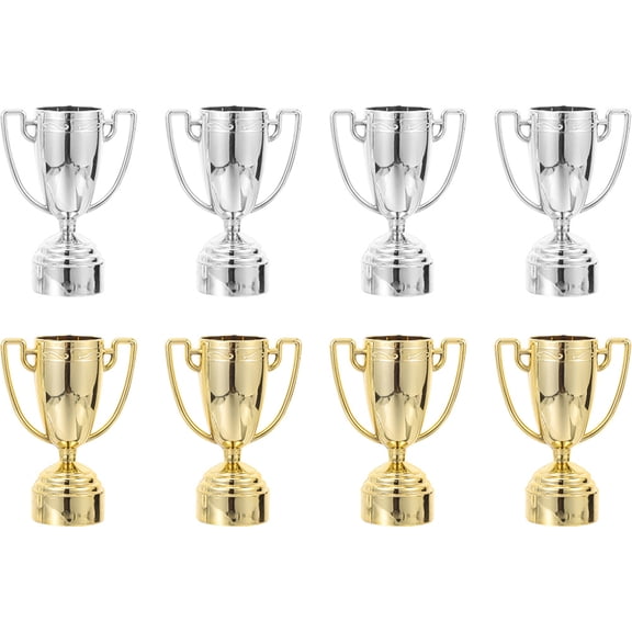 8Pcs Sports Trophy Props Kids Winning Prizes Plastic Trophy Cups for Football Soccer Party