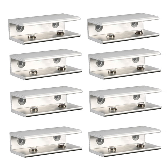 8Pcs Square Glass Clamp Glass Holder Support Bracket Heavy Duty Glass Clamp Clip