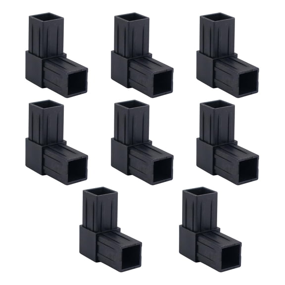 8Pcs Square Tube Connector Connection Fastener Plastic 2 Way 90 Degree Elbow Pipe Fitting Connector Accessories