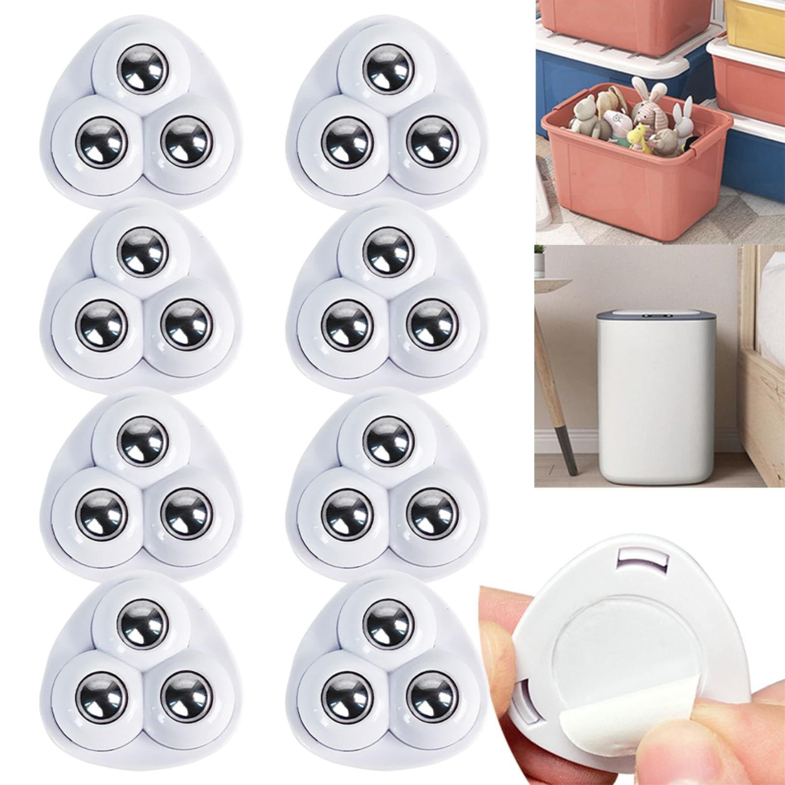 Trash Can Rotation Sheet 8Pcs Stainless Paste Wheel For Furniture Upgrade 360 Self Adhesive ...