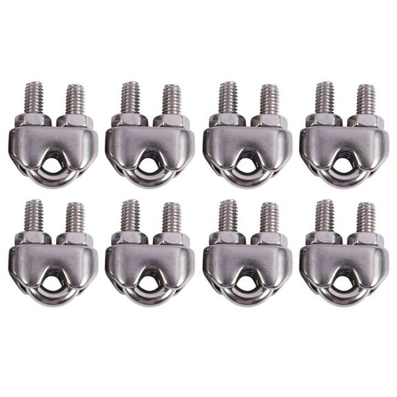 8Pcs Stainless Steel Cable Clip Saddle Clamp for Ropes 0.3cm 3mm Wire