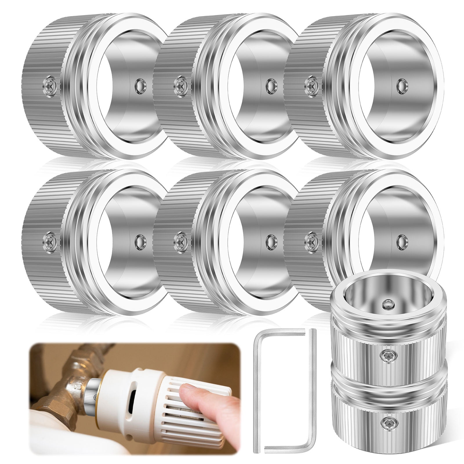 8Pcs Stainless Steel Heating Valve Adapter M30 x 1.5 Radiator Valve ...