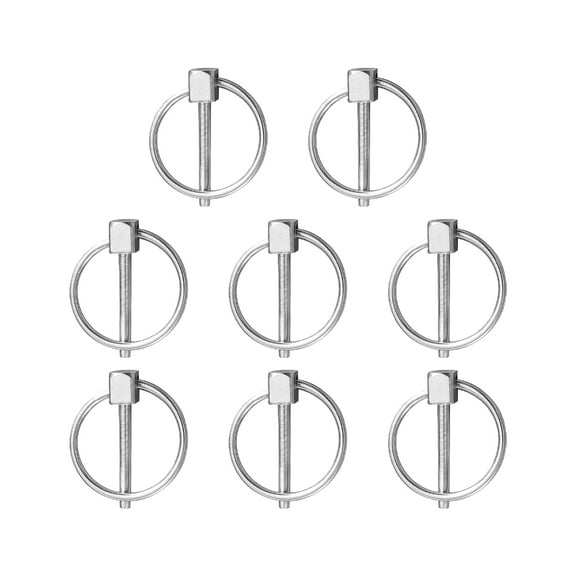 8Pcs Stainless Steel Round Safety Pin Heavy Duty Tractor Linch Pin Clip Retaining Clip Fasteners Easy to Install