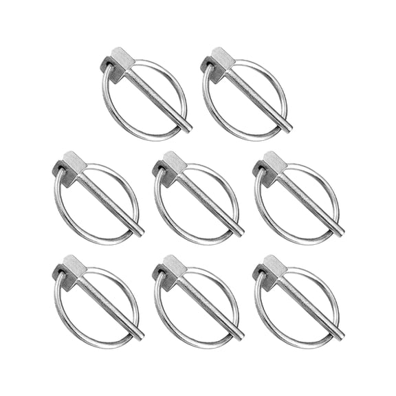 8Pcs Stainless Steel Round Safety Pins Heavy Duty Lynches Pin with Rings Fasteners Retaining Clips Rustproof Hardware