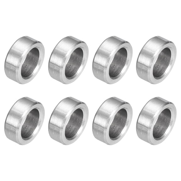 8Pcs Stainless Steel Spacer 1/2" OD x 5/16" ID x 1/4" Length(12x8x3mm) Screw Standoff Bushing Plain Finish Unthreaded Round Metal Spacer for M8 Screws Bolts and Rods, Silver