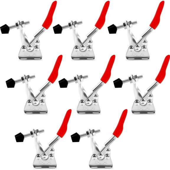8Pcs Stainless Steel Toggle Clamps With Anti Slip Pressure Tip Adjustable Manual Hold down Clamps 60 Lbs Holding Capacity Quick Release Clamps for Woodworking Jigs and Fixtures