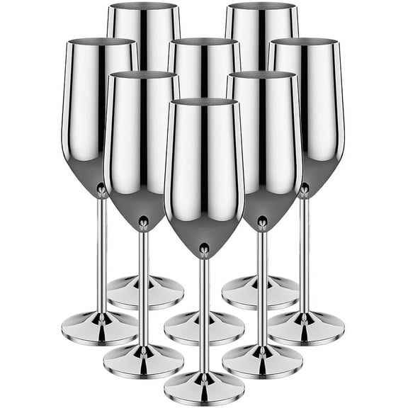 8Pcs Stainless steel wine glasses unbreakable metal cocktail glasses 500ml for drinking cocktails and wine in the at bar Cup
