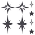 thumbnail image 1 of 8Pcs Star Wall Decor Midcentury Vintage Style Black Metal Wall Decor Rhombus Star Metal Art Sculptures Modern Wall Accents, 1 of 5