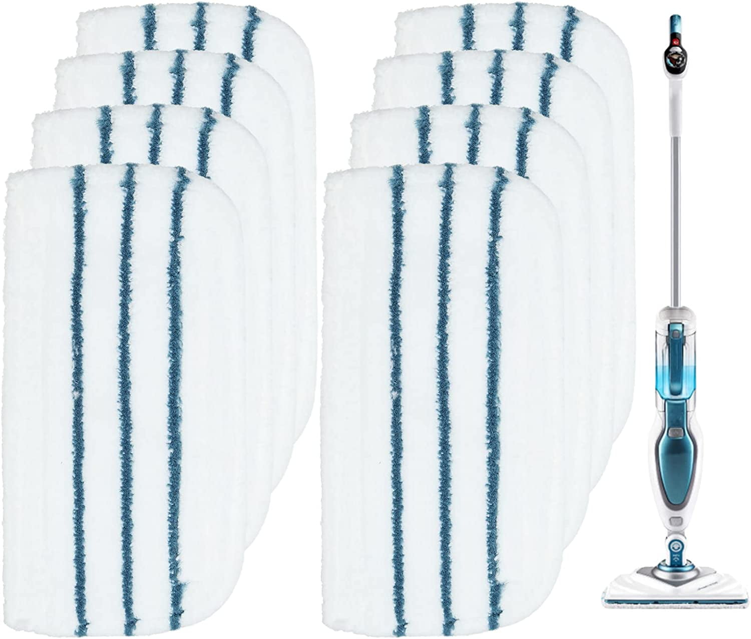 8Pcs Steam Mop Pads Replacement Washable and Reusable Compatible with Black+Decker Steam Mop