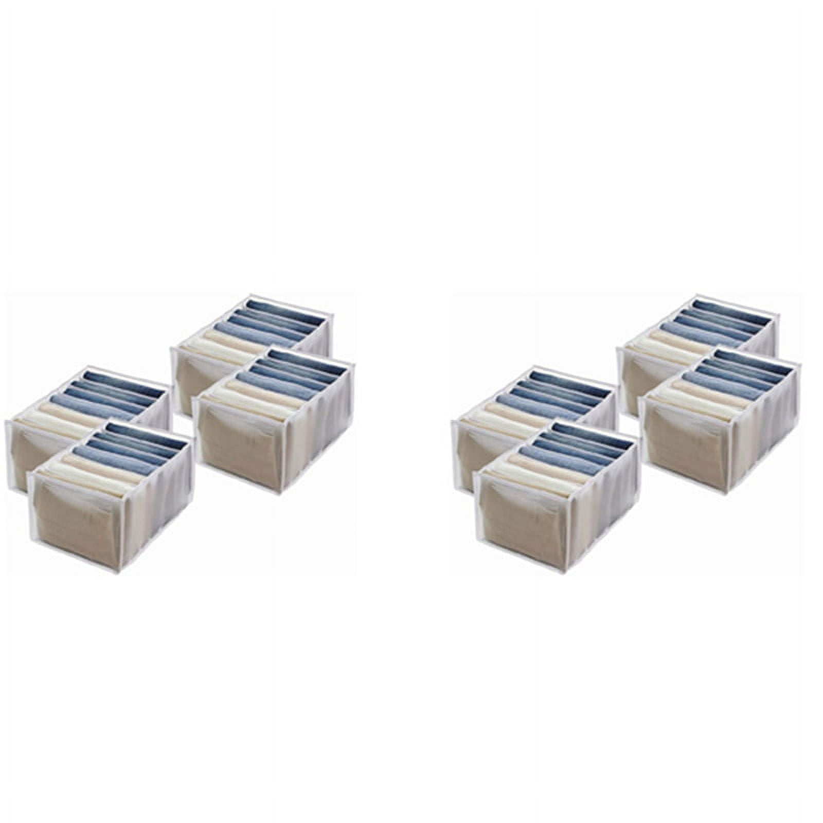 8Pcs Storage Organiser, Jeans Compartment Storage Box Closet, Foldable
