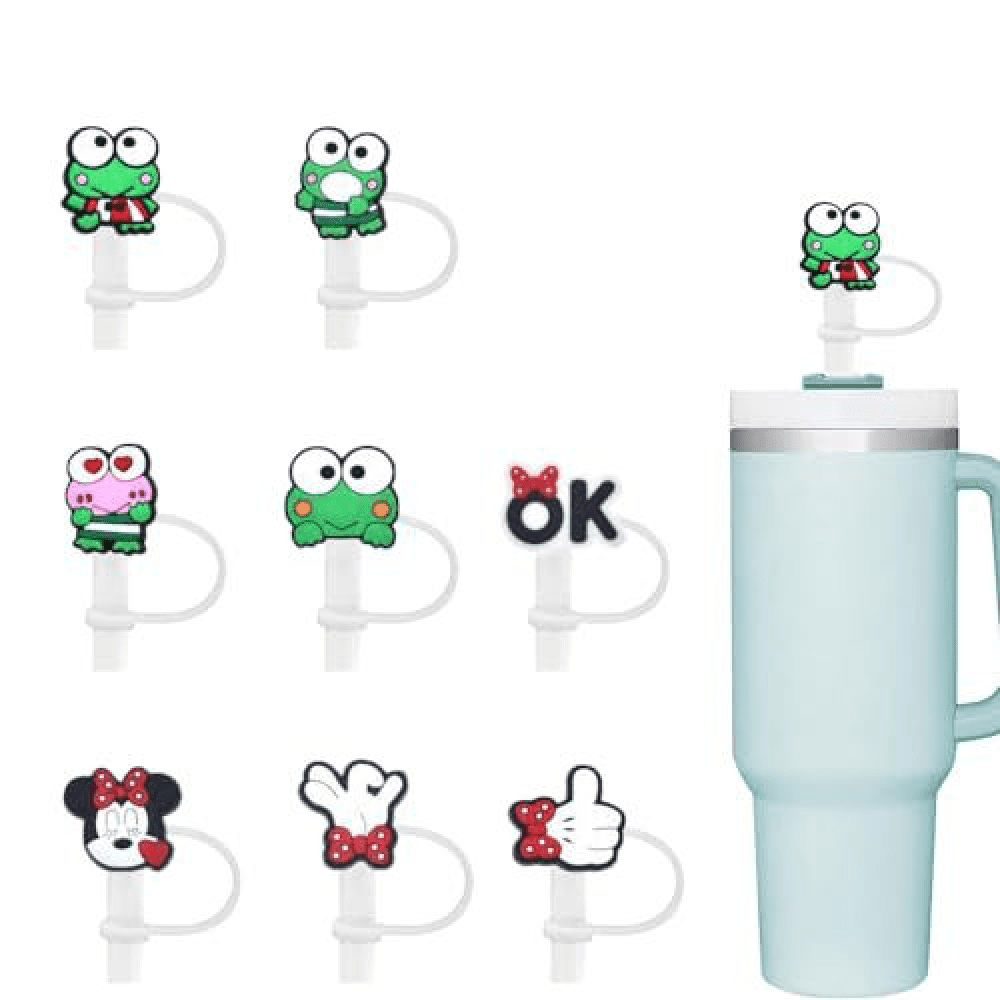 VirgoCCY Stanley Cup Accessories Set - 5PCS For 30 & 40 Oz Tumblers, Includes Straw Cover, Handle Strap, Charms, Silicone Boot (White Cow) - View #9