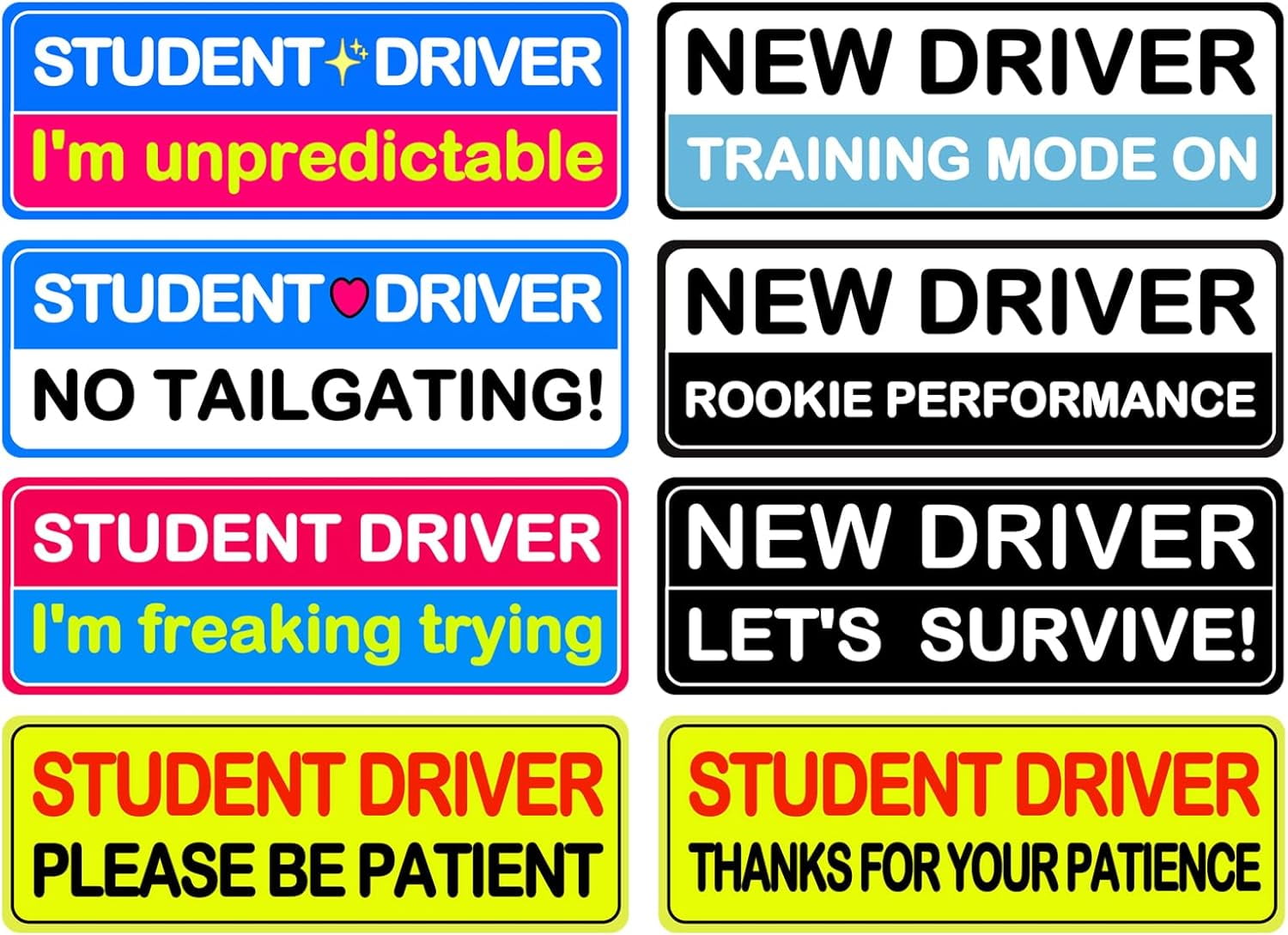 8Pcs Student Driver Magnetic Sticker, Removable Lovely Student Driver ...
