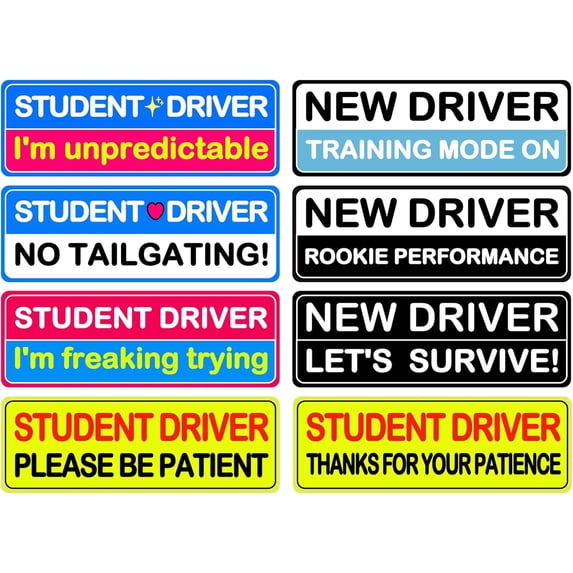 8Pcs Student Driver Magnetic Sticker, Removable Lovely Student Driver ...