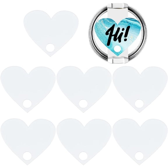 8Pcs Sublimation Name Blanks Acrylic Sublimation Ornaments 40 oz Personalized White Heart 2.64 x 3.07in Heat Transfer Tumbler Topper Blank Plate Tags for Customized Design Tumbler Cup Decor 1set
