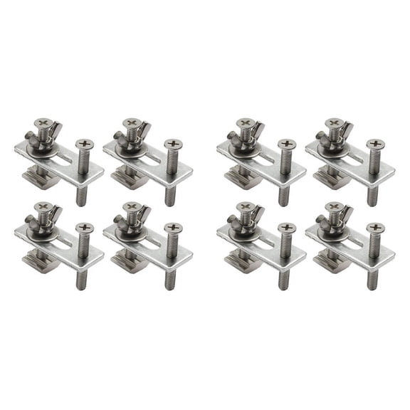 8Pcs T-Track Mini Hold Down Clamp Kit with Iron Machine Engraving Machine Plate Clamp Fixture for Cnc Engraving Machine,8 x Mini T-track Hold Down Clamps,silver