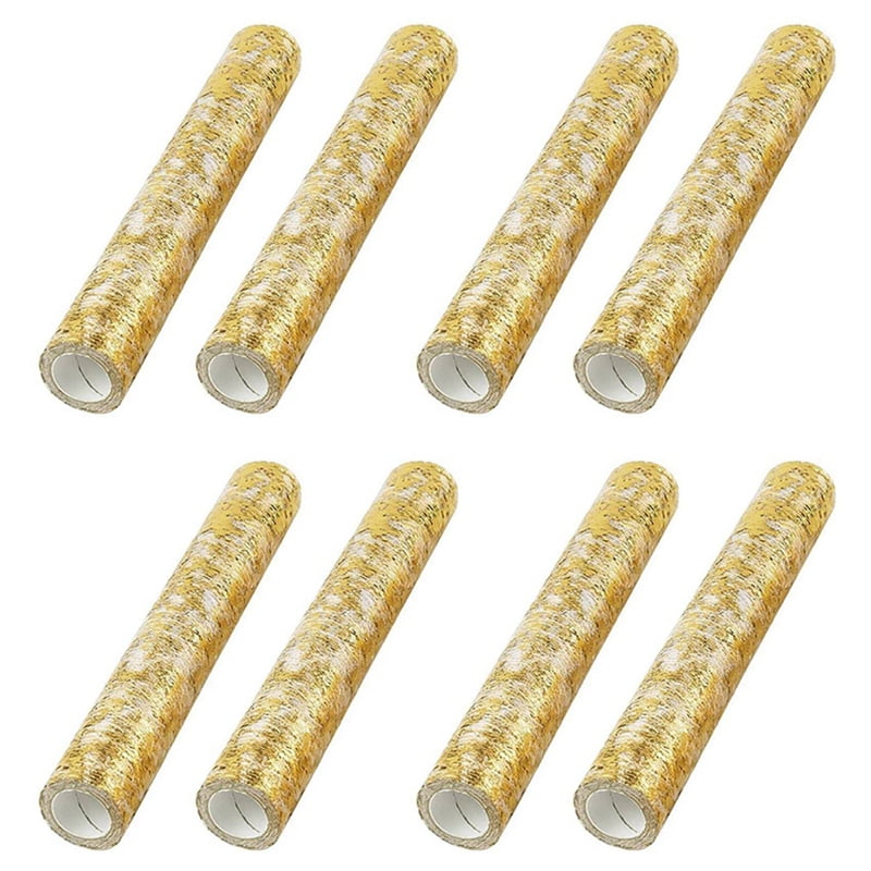 8Pcs Table Runner, Sparkling Polyester Tulle Ribbon Roll with Gold Foil,Birthday Wedding Christmas Decor