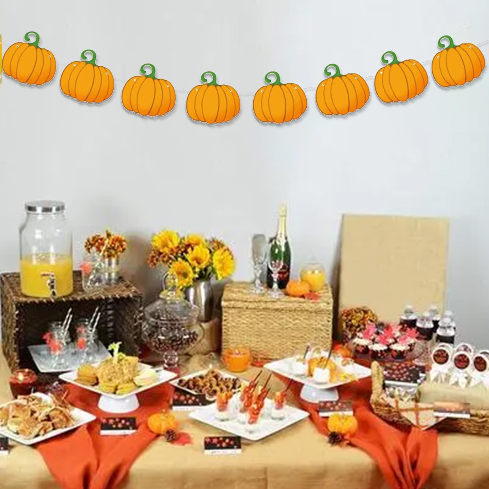 8Pcs Thanksgiving Pull Banners 6.69x6.69in Multicolor Paper Flags with ...