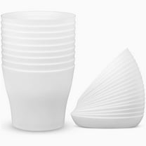 4Inch Modern Decorative Flower Plant Pots,QZS Small Succulent Plants Container,Plastic Seedling Pots,White Gardening Container,Thickened Nursery Planters,for Home Garden Indoor Outdoor 8Pcs