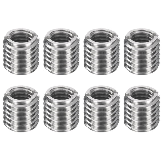8Pcs Threaded Insert, Stainless Steel M12*1.75 Male to M8*1.25 Female 12mm Long