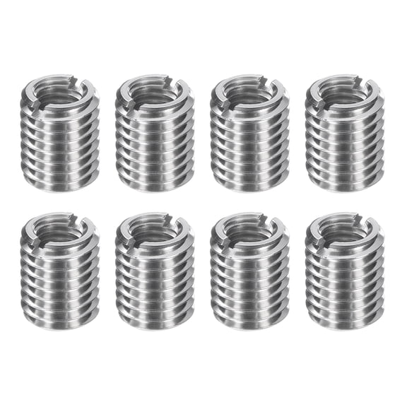 8Pcs Threaded Insert, Stainless Steel M12*1.75 Male to M8*1.25 Female 15mm Long