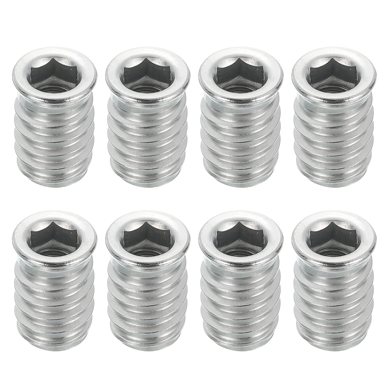 8Pcs Threaded Inserts Nuts, M6x17mm Hex Socket Drive Nut Inserts for ...