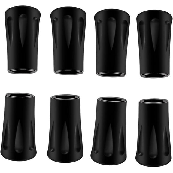 8Pcs Trekking Pole Tips Replacement Protectors, Rubber Feet for Hiking Pole Tips Rubber Tips for Walking Sticks Tips Accessories, Fits Most Standard Walking Sticks Shock Absorbing, Black