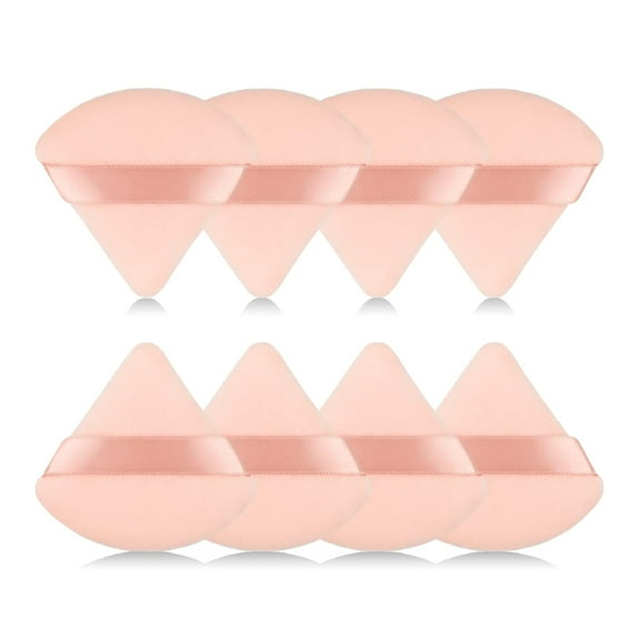 8Pcs of Triangular Powder Puff Makeup Sponges, Made of Super-soft Velvet, Designed for Contouring, Eye, and Corner, Beauty Blender Foundation Mixing Container.(Black)