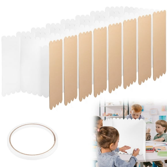 8Pcs Trifold Poster Board 24 x 15 Inch Portable Corrugated Cardboard with Tape Desk Privacy Baffle School Project Exhibition