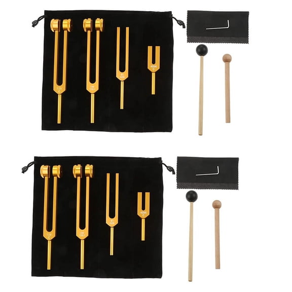 8Pcs Tuning Fork Set (4096C, MI528, 128C, OM136.1),Body Tuning Forks for Chakra Set, Sound