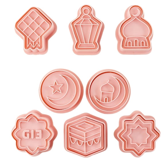 8Pcs Unique Castles Cookie Pattern Cutter Pressable Biscuits Mold Cookie Stamps Baking Decorating Tool